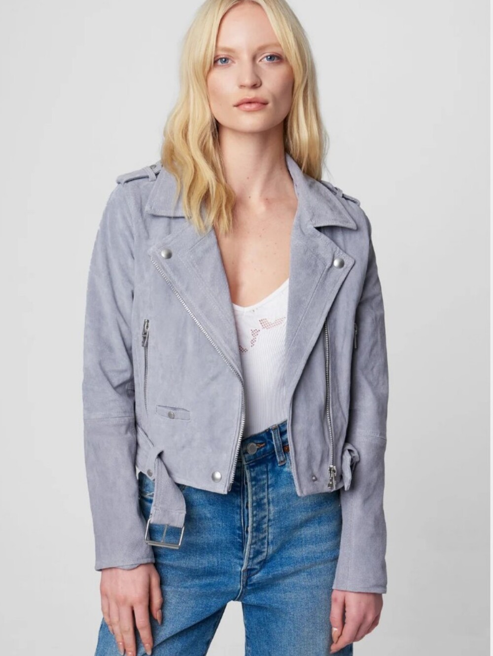 NWT 100% Suede Cropped Moto Jacket